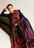 3 Piece Unstitched Heavy Embroidered Dhanak Suit with Printed Woolen Shawl HR-570