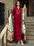 3 Piece Unstitched Heavy Embroidered Dhanak Wool Suit with Embroidered Printed Woolen Shawl MQ560