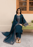 3 Piece Unstitched Heavy Embroidered Dhanak Suit with Four-sided Embroidered Dhanak Shawl LM-585