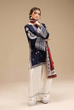 3 Piece Unstitched Heavy Embroidered Dhanak Suit with Printed Woolen Shawl RR610