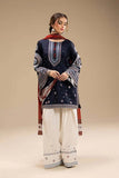 3 Piece Unstitched Heavy Embroidered Dhanak Suit with Printed Woolen Shawl RR610