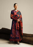 3 Piece Unstitched Heavy Embroidered Dhanak Suit with Printed Woolen Shawl HR-570